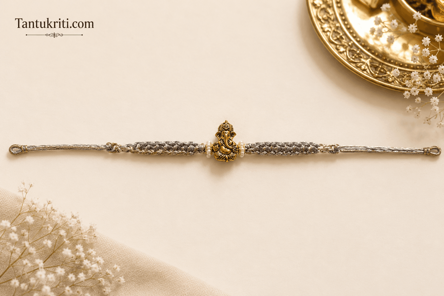 Two-Tone Woven Ganesha Rakhi
